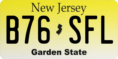 NJ license plate B76SFL