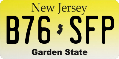NJ license plate B76SFP