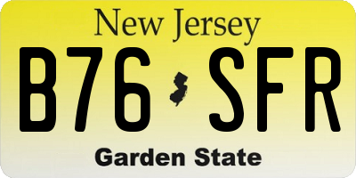 NJ license plate B76SFR
