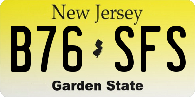 NJ license plate B76SFS