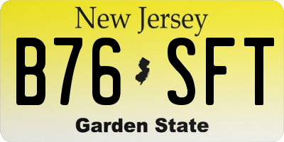 NJ license plate B76SFT