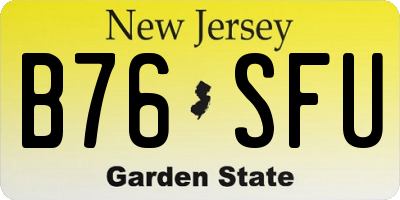 NJ license plate B76SFU