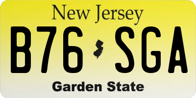 NJ license plate B76SGA