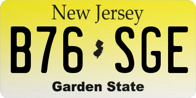 NJ license plate B76SGE