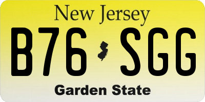 NJ license plate B76SGG
