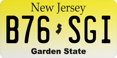 NJ license plate B76SGI