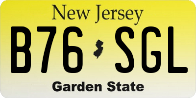 NJ license plate B76SGL