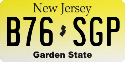 NJ license plate B76SGP