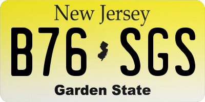 NJ license plate B76SGS