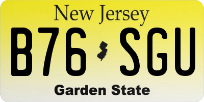 NJ license plate B76SGU