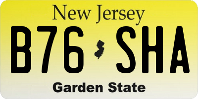 NJ license plate B76SHA