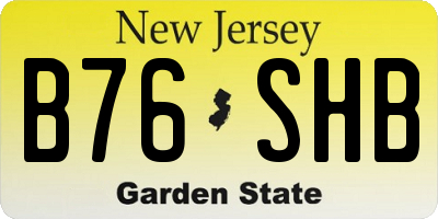 NJ license plate B76SHB