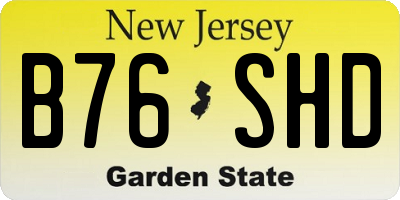 NJ license plate B76SHD
