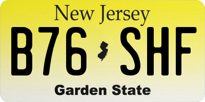 NJ license plate B76SHF