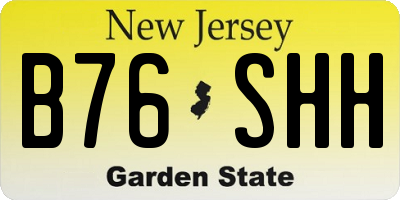 NJ license plate B76SHH