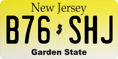 NJ license plate B76SHJ