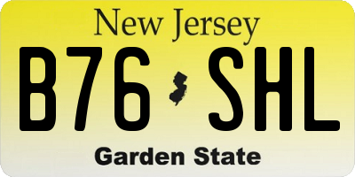 NJ license plate B76SHL