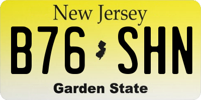 NJ license plate B76SHN