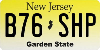 NJ license plate B76SHP