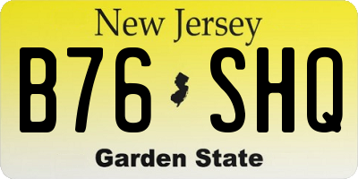 NJ license plate B76SHQ