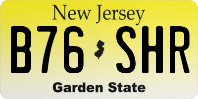 NJ license plate B76SHR