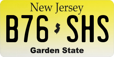 NJ license plate B76SHS