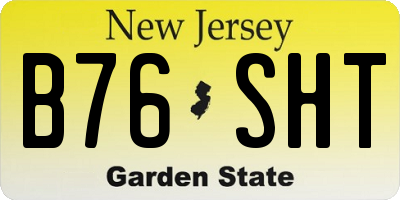 NJ license plate B76SHT