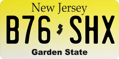 NJ license plate B76SHX