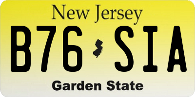 NJ license plate B76SIA