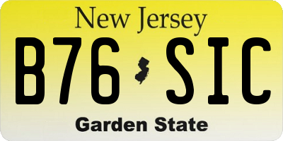 NJ license plate B76SIC