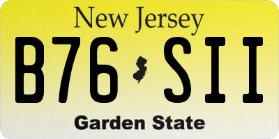 NJ license plate B76SII