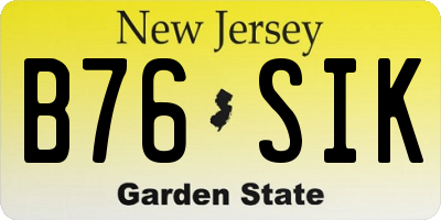 NJ license plate B76SIK