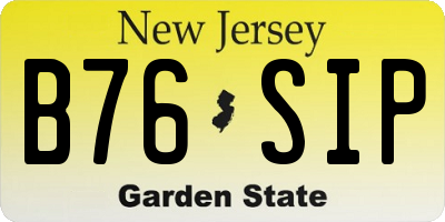 NJ license plate B76SIP