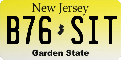 NJ license plate B76SIT