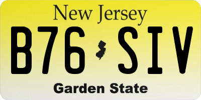 NJ license plate B76SIV