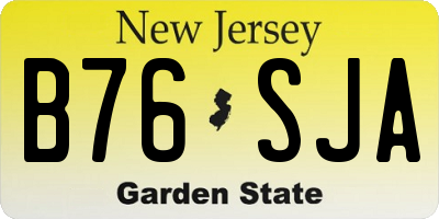 NJ license plate B76SJA