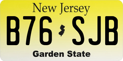 NJ license plate B76SJB
