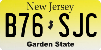 NJ license plate B76SJC
