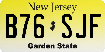 NJ license plate B76SJF