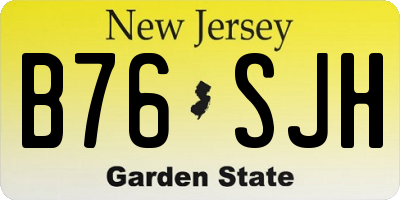 NJ license plate B76SJH