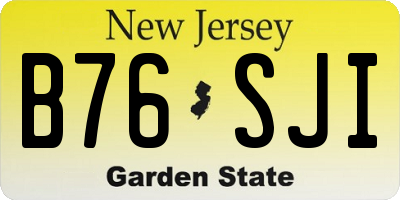 NJ license plate B76SJI
