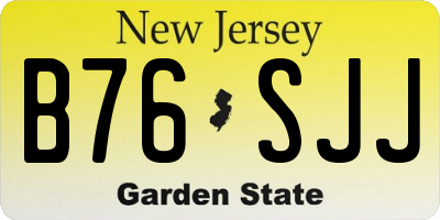NJ license plate B76SJJ