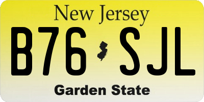 NJ license plate B76SJL
