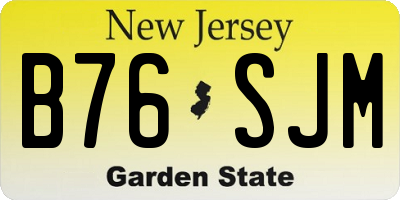 NJ license plate B76SJM