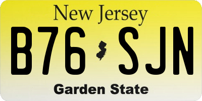 NJ license plate B76SJN