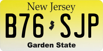 NJ license plate B76SJP