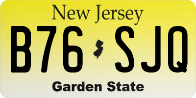 NJ license plate B76SJQ