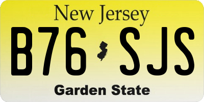 NJ license plate B76SJS