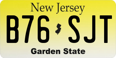 NJ license plate B76SJT