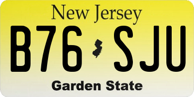 NJ license plate B76SJU